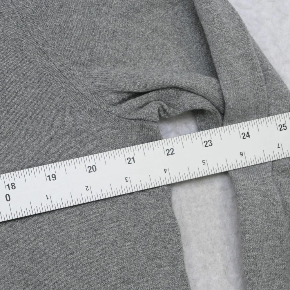 Banana Republic V-Neck Luxury Blend Sweater Mens L Gray Silk Cotton Cashmere
